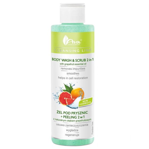 Ava laboratorium cleansing line żel pod prysznic + peeling 2w1 z naturalnym olejkiem grapefruitowym 200ml