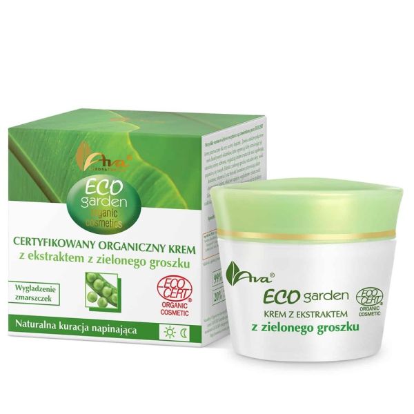 Ava laboratorium eco garden certyfikowany organiczny krem z ekstraktem z zielonego groszku 50+ 50ml