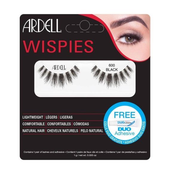 Ardell wispies 600 1 para sztucznych rzęs black + klej