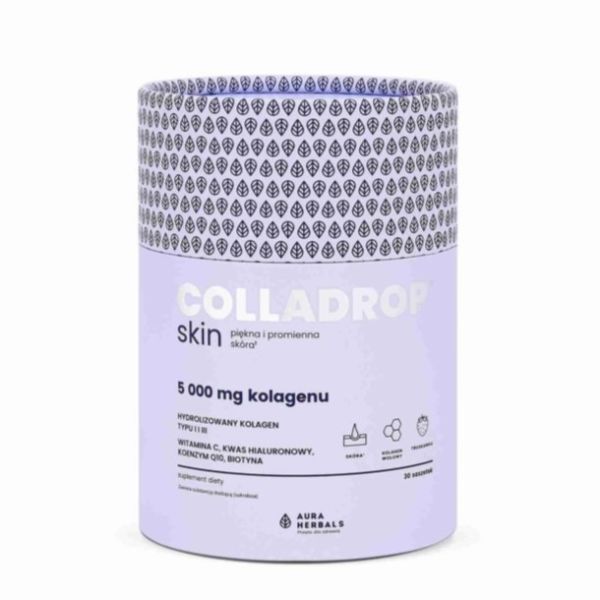 Aura herbals colladrop skin kolagen morski w saszetkach 50000 mg piękna i promienna skóra 30 saszetek