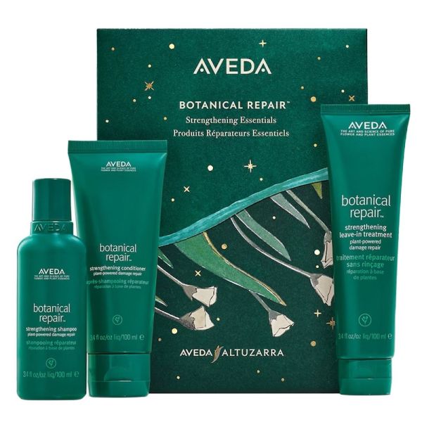 Aveda botanical repair zestaw wzmacniający szampon do włosów 100ml + wzmacniająca odżywka do włosów 100ml + wzmacniająca kuracja do włosów bez spłukiw