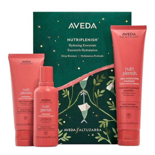 Aveda nutriplenish zestaw szampon do włosów 100ml + odżywka do włosów 100ml + odżywka bez spłukiwania 150ml