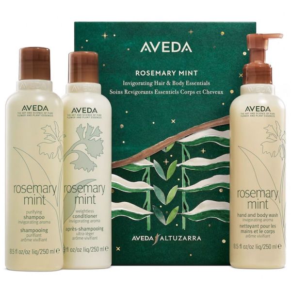 Aveda rosemary mint zestaw szampon do włosów 250ml + odżywka do włosów 250ml + żel do mycia ciała i rąk 250ml