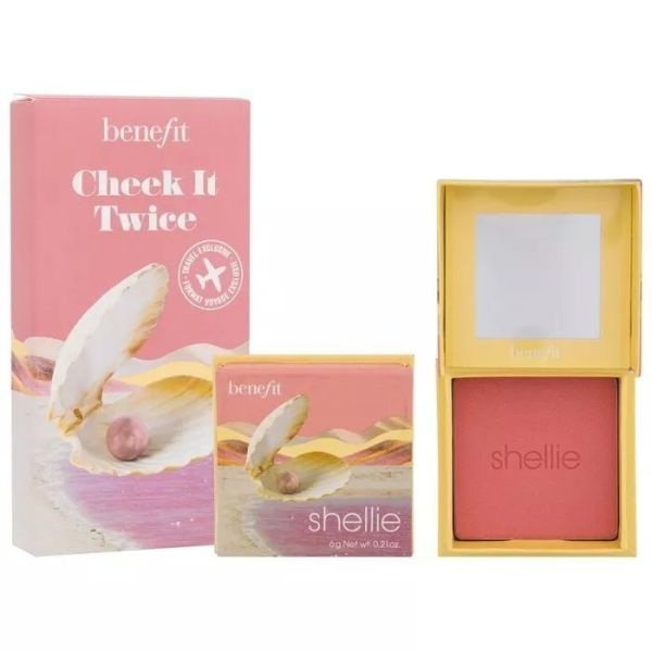 Benefit cheek it twice zestaw róży do policzków shellie warm-seashell pink 2x6g