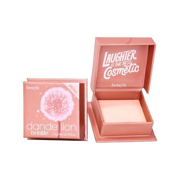 Benefit dandelion twinkle mini soft nude-pink highlighter rozświetlacz o delikatnym bladoróżowym odcieniu 1.5g