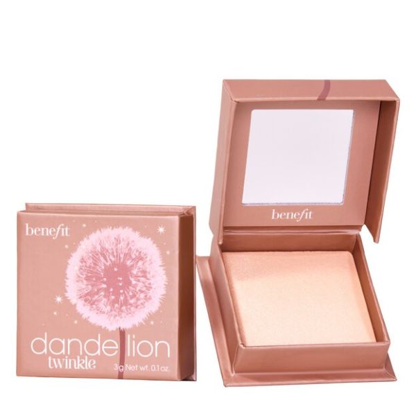 Benefit dandelion twinkle soft nude-pink highlighter rozświetlacz o delikatnym bladoróżowym odcieniu 3g