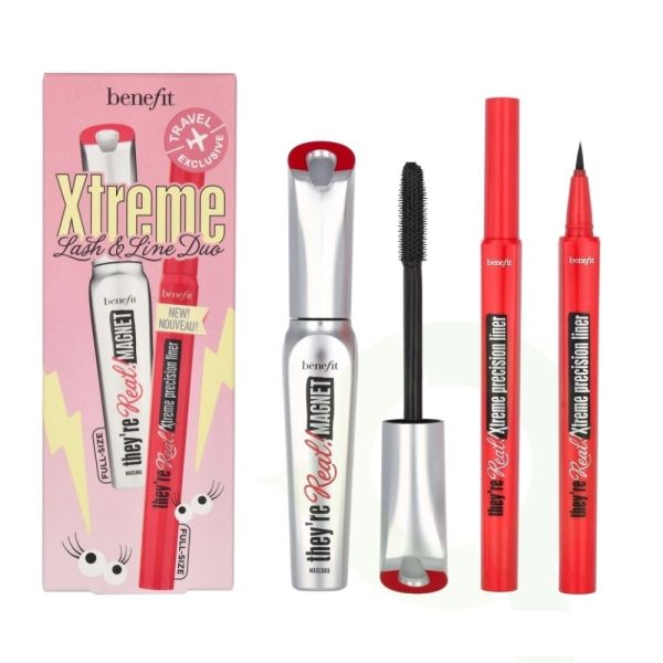 Benefit xtreme lash & line duo zestaw ekstremalnie wydłużający tusz do rzęs 9g + eyeliner w pisaku 0.35ml