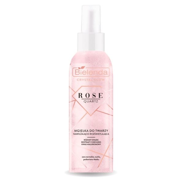 Bielenda crystal glow rose quartz mgiełka do twarzy nawilżająco-rozświetlająca 200ml