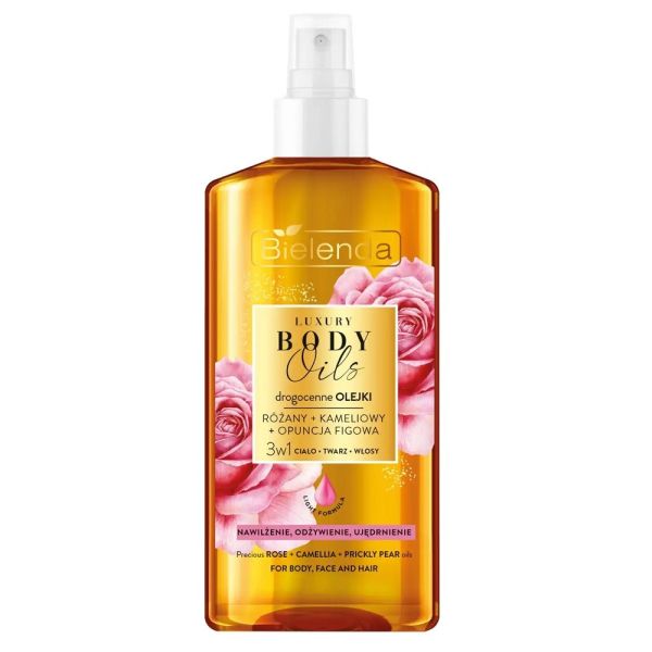 Bielenda luxury body oils olejek do pielęgnacji 3w1 różany + kameliowy + opuncja figowa 150ml