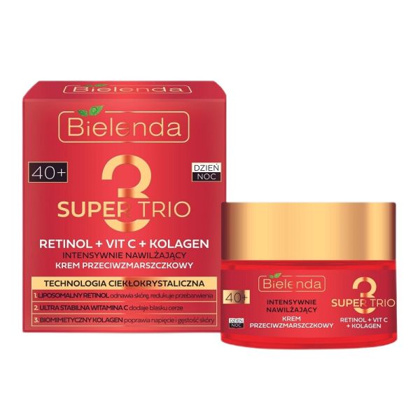 Bielenda super trio intensywnie nawilżający krem przeciwzmarszczkowy 40+ 50ml