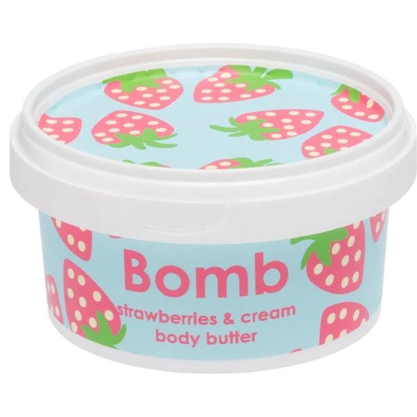 Bomb cosmetics strawberry & cream body butter masło do ciała truskawka & śmietana 200ml