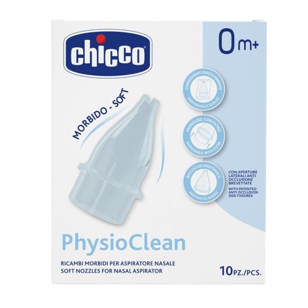 Chicco physioclean końcówki do aspiratora do nosa 10szt.