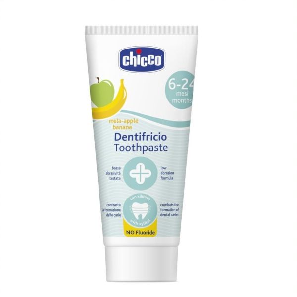 Chicco toothpaste pasta do zębów bez fluoru o smaku jabłkowo-bananowym 6-24m 50ml