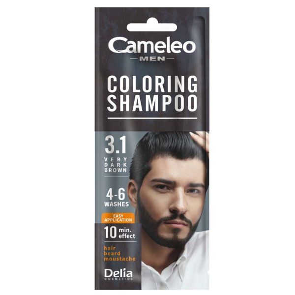 Cameleo men coloring shampoo szamponetka koloryzująca dla mężczyzn 3.1 bardzo ciemny brąz 15ml