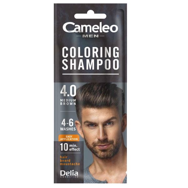 Cameleo men coloring shampoo szamponetka koloryzująca dla mężczyzn 4.0 średni brąz 15ml