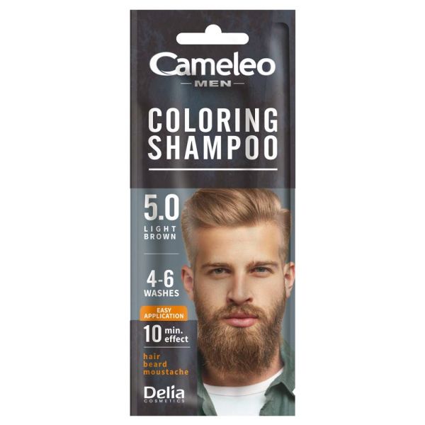 Cameleo men coloring shampoo szamponetka koloryzująca dla mężczyzn 5.0 jasny brąz 15ml