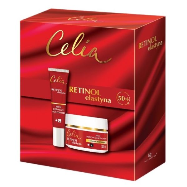 Celia retinol elastyna zestaw krem do twarzy 50+ 50ml + krem pod oczy i na powieki 15ml