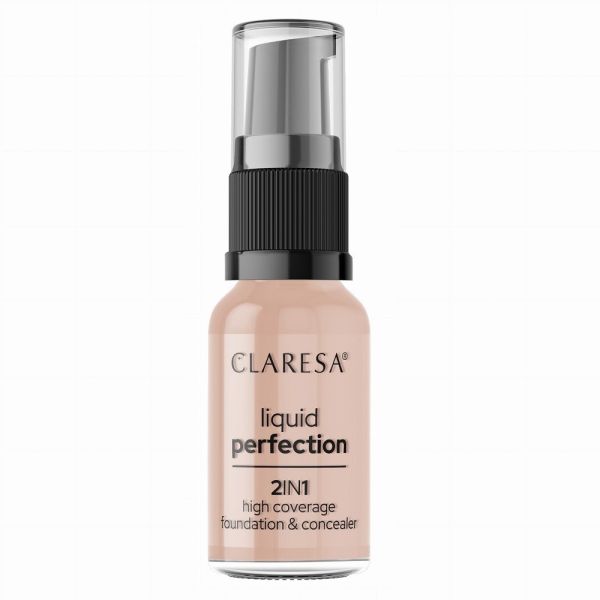 Claresa liquid perfection 2w1 korektor i podkład kryjący 104 nude 18g