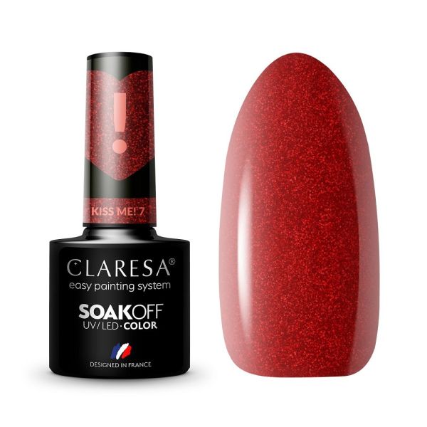 Claresa soak off uv/led kiss me! lakier hybrydowy 7 5g