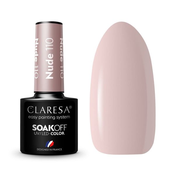 Claresa soak off uv/led nude lakier hybrydowy 110 5g