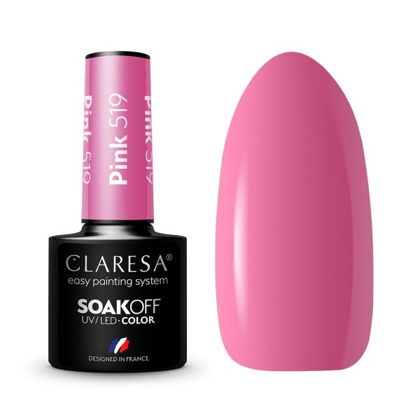 Claresa soak off uv/led pink lakier hybrydowy 519 5g