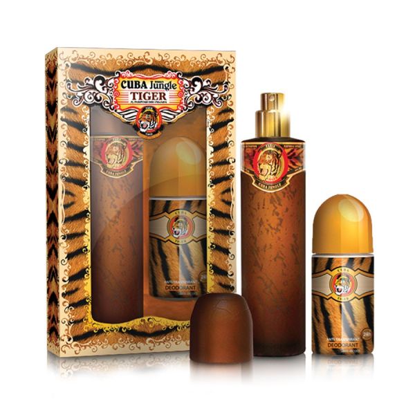 Cuba original cuba jungle tiger zestaw woda perfumowana spray 100ml + dezodorant w kulce 50ml