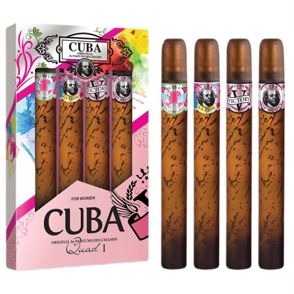 Cuba original cuba quad i zestaw heartbreaker woda perfumowana spray 35ml + la vida woda perfumowana spray 35ml + victory woda perfumowana spray 35ml