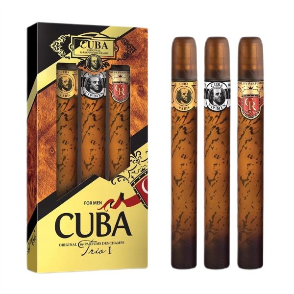 Cuba original cuba trio i zestaw vip woda toaletowa spray 35ml + royal woda toaletowa spray 35ml + gold woda toaletowa spray 35ml