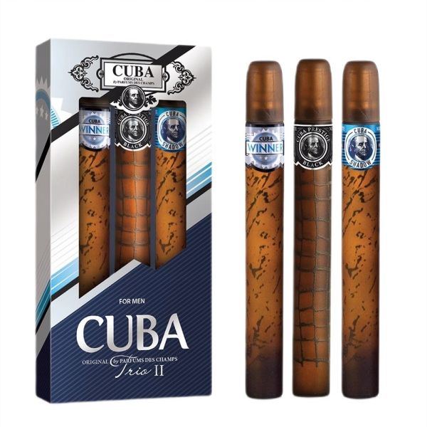 Cuba original cuba trio ii zestaw shadow woda toaletowa spray 35ml + winner woda toaletowa spray 35ml + prestige black woda toaletowa spray 35ml