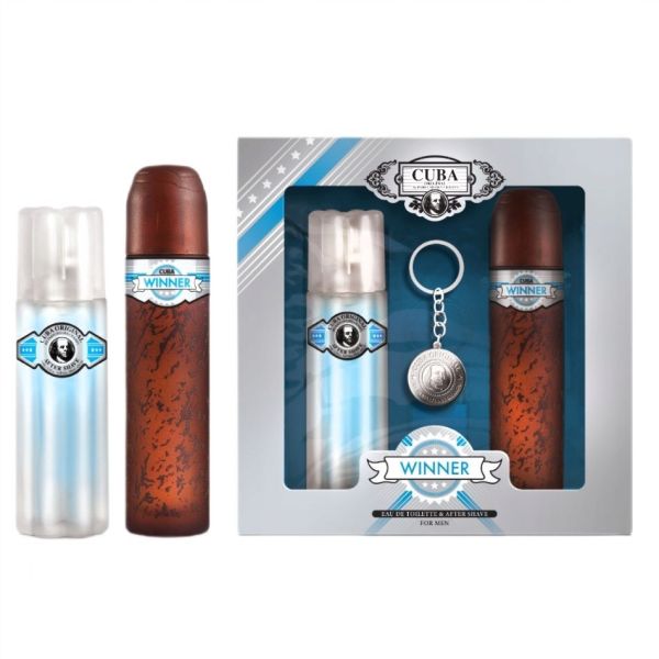 Cuba original cuba winner zestaw woda toaletowa spray 100ml + woda po goleniu 100ml + breloczek