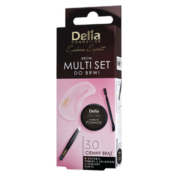 Delia brow multi set zestaw do stylizacji brwi 3.0 ciemny brąz