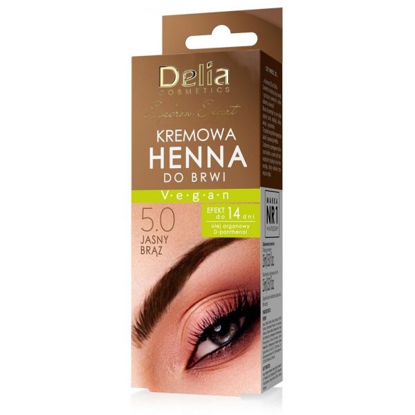 Delia eyebrow expert kremowa henna do brwi 5.0 jasny brąz 15ml