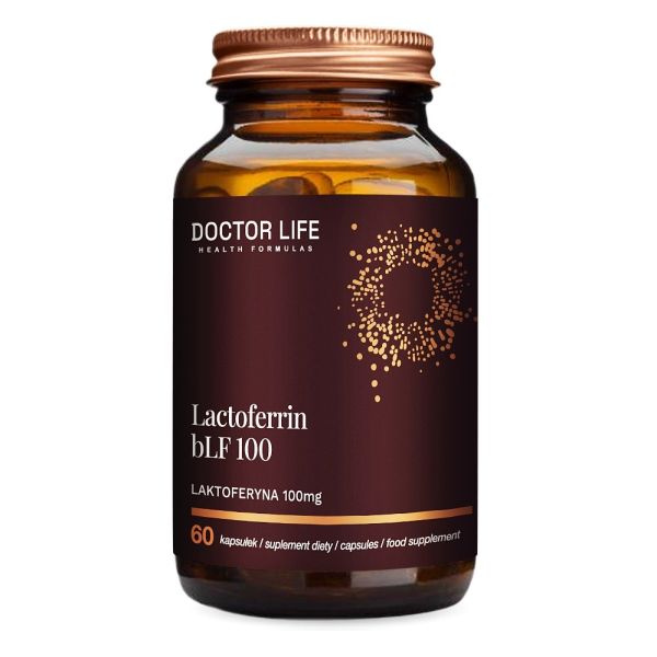 Doctor life lactoferrin blf100 laktoferyna 100mg suplement diety 60 kapsułek