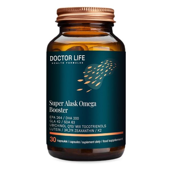 Doctor life super alask omega booster suplement diety wspierający serce i zmniejszający stany zapalne 30 kapsułek