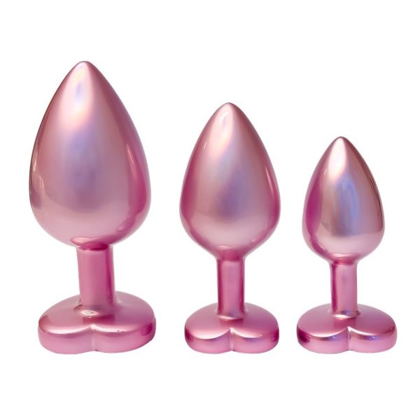 Dream toys gleaming love pearl pink plug set zestaw korków analnych 3szt