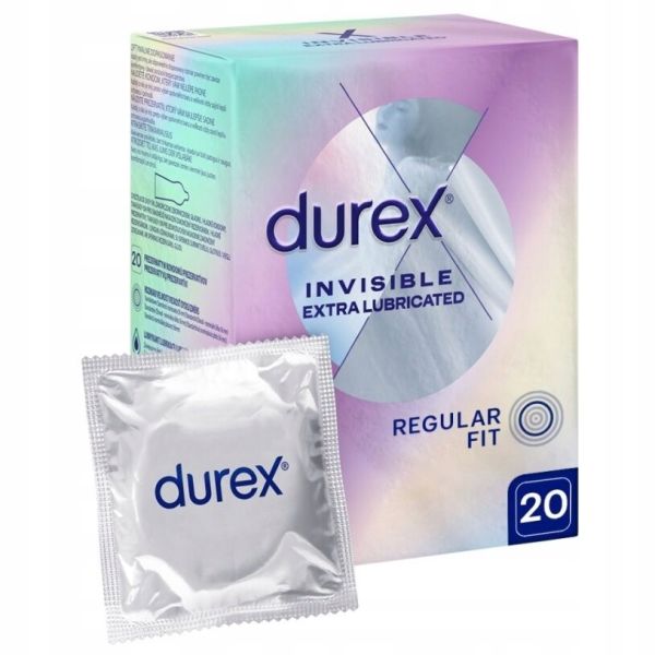 Durex durex prezerwatywy invisible dodatkowo nawilżane 20 szt cienkie