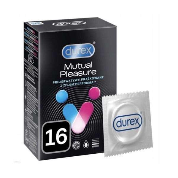 Durex mutual pleasure prezerwatywy z wypustkami 16 szt prążki opóźniające wytrysk