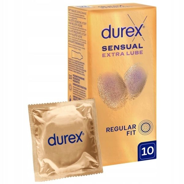 Durex sensual extra lube prezerwatywy z dodatkowym lubrykantem 10szt