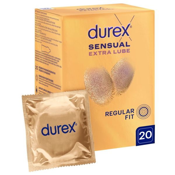 Durex sensual extra lube prezerwatywy z dodatkowym lubrykantem 20szt