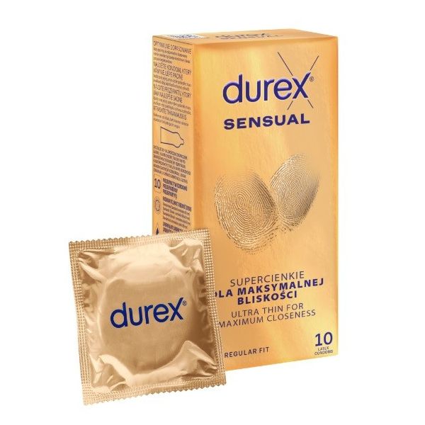 Durex sensual super cienkie prezerwatywy lateksowe 10szt