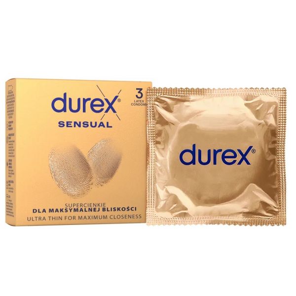 Durex sensual super cienkie prezerwatywy lateksowe 3szt