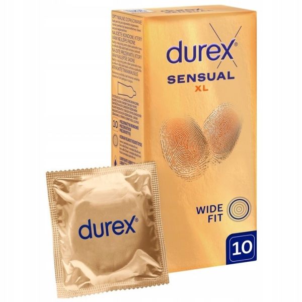 Durex sensual xl super cienkie prezerwatywy powiększone 10szt