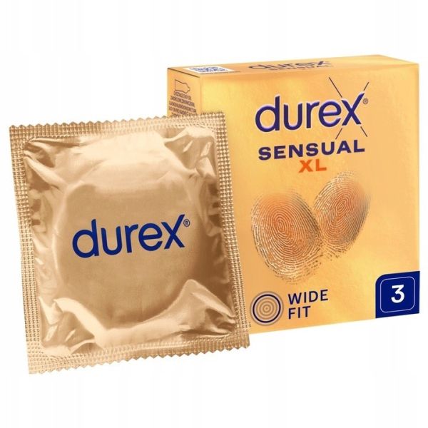 Durex sensual xl super cienkie prezerwatywy powiększone 3szt