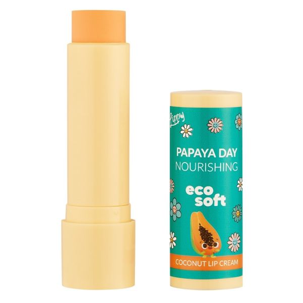 Ecosoft lippy day kokosowy krem do ust papaya 4.8g