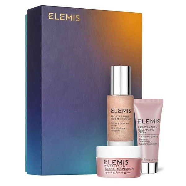 Elemis the pro-collagen rose icons zestaw balsam oczyszczający 15ml + serum do twarzy 30ml + krem do twarzy 15ml