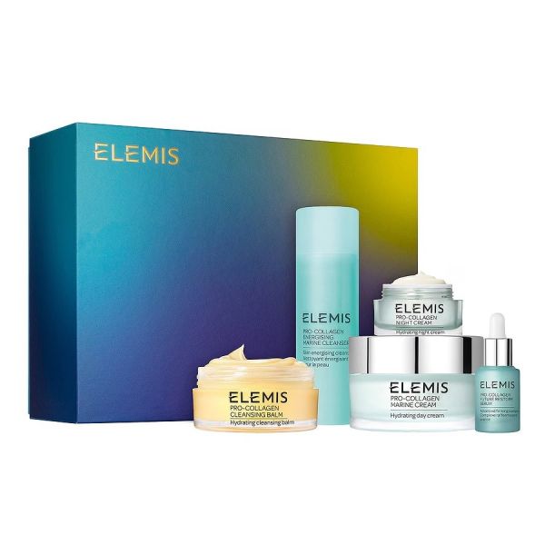 Elemis the ultimate pro-collagen collection zestaw balsam oczyszczający 100g + krem do twarzy 100ml + krem na noc 30ml + żel do mycia twarzy 15ml + se