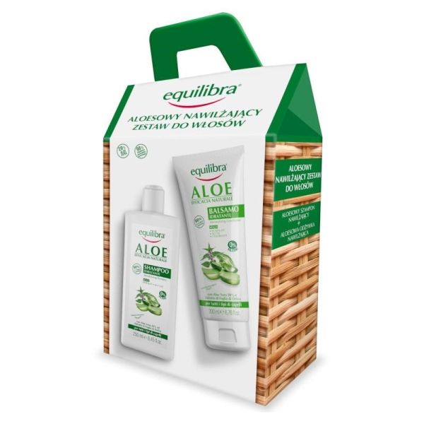 Equilibra aloe zestaw nawilżający szampon do włosów 250ml + nawilżająca odżywka 200ml