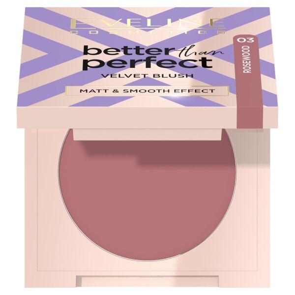 Eveline cosmetics better than perfect velvet blush róż prasowany 03 rosewood 2.3g