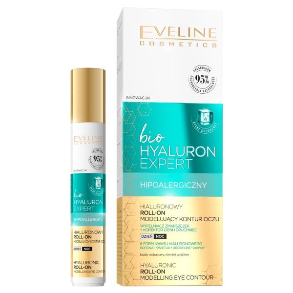 Eveline cosmetics bio hyaluron expert hialuronowy roll-on modelujący kontur oczu 15ml