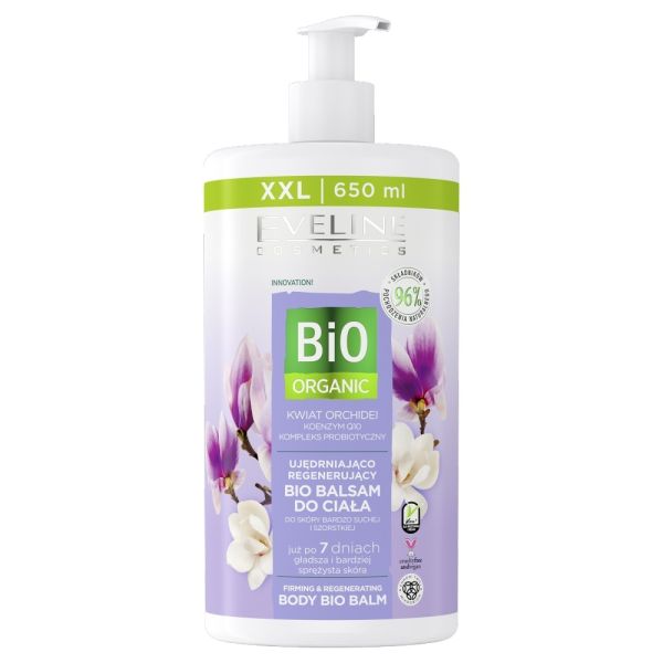 Eveline cosmetics bio organic ujędrniająco-regenerujący bio balsam do ciała orchidea 650ml